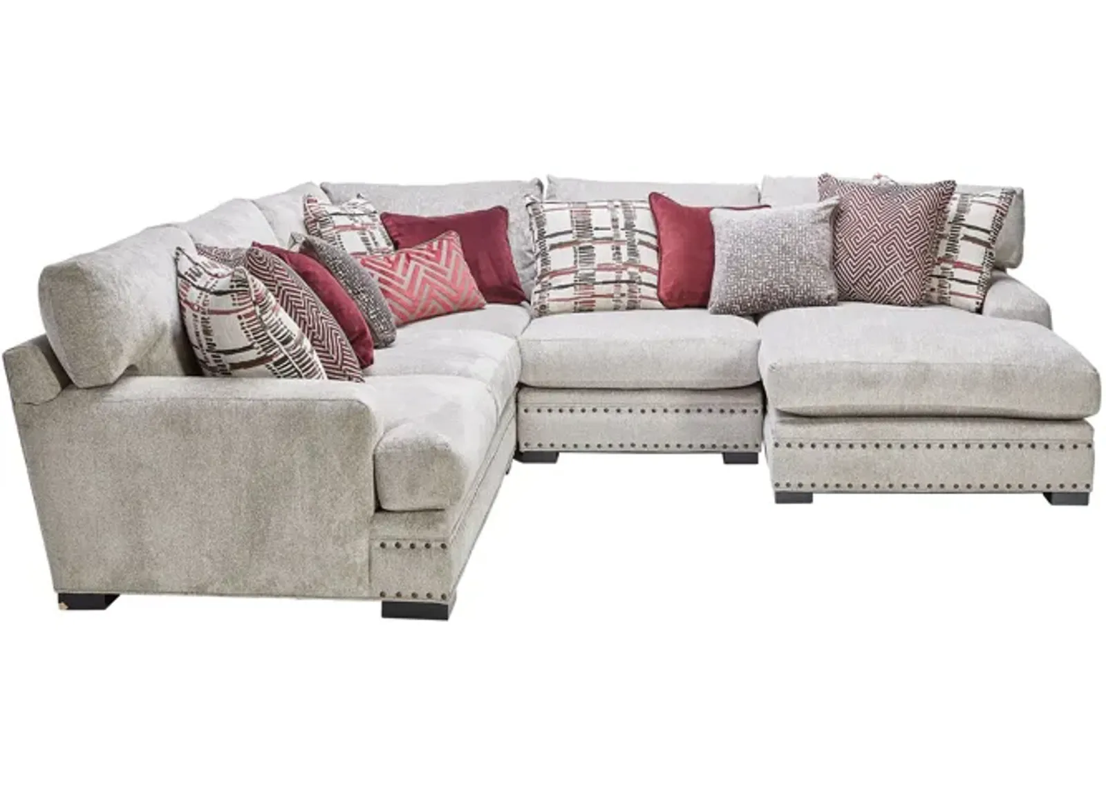 Bulova Linen 4-Piece Sectional with Right Arm Facing Chaise