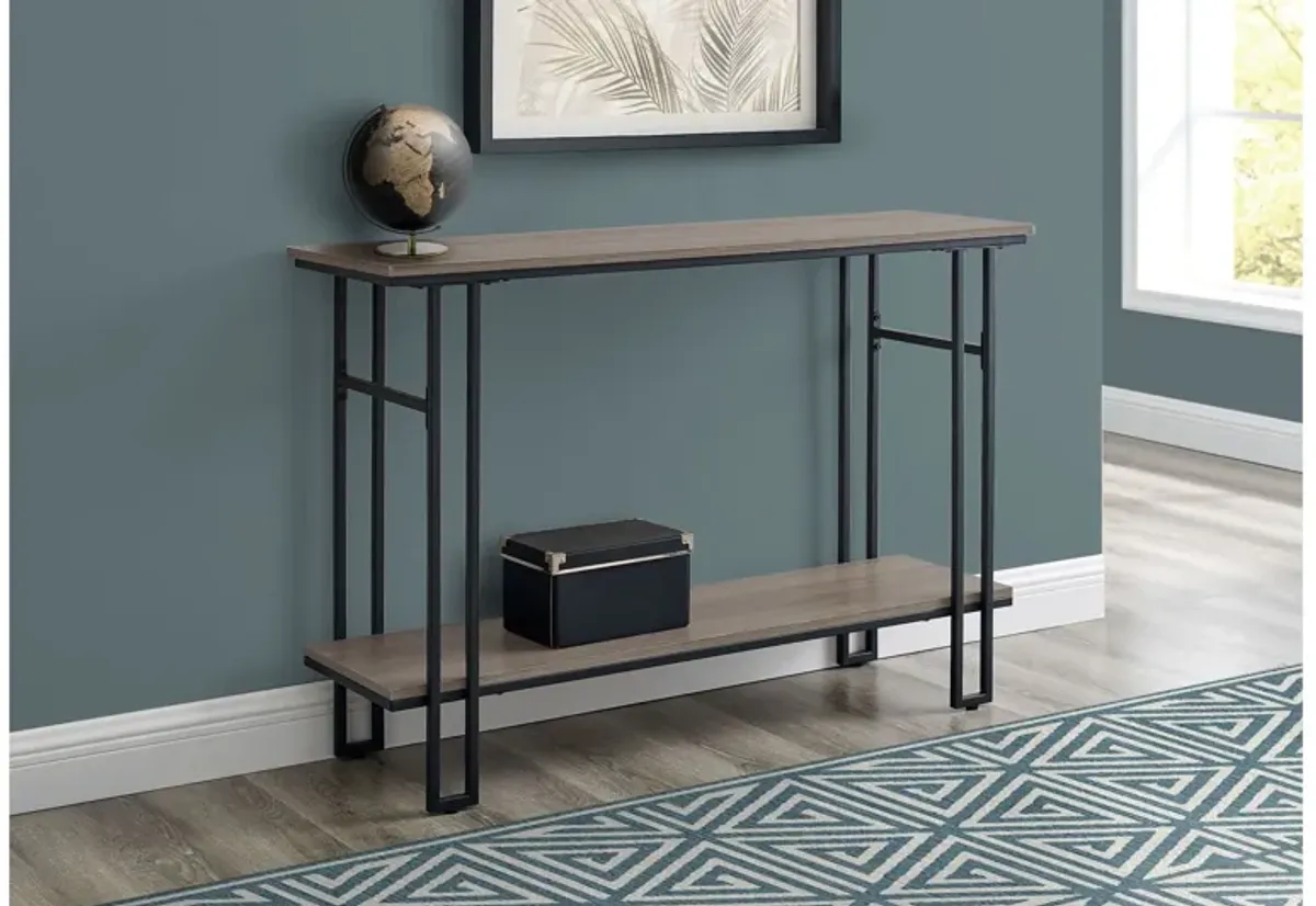 Taupe Black Metal Hall Console