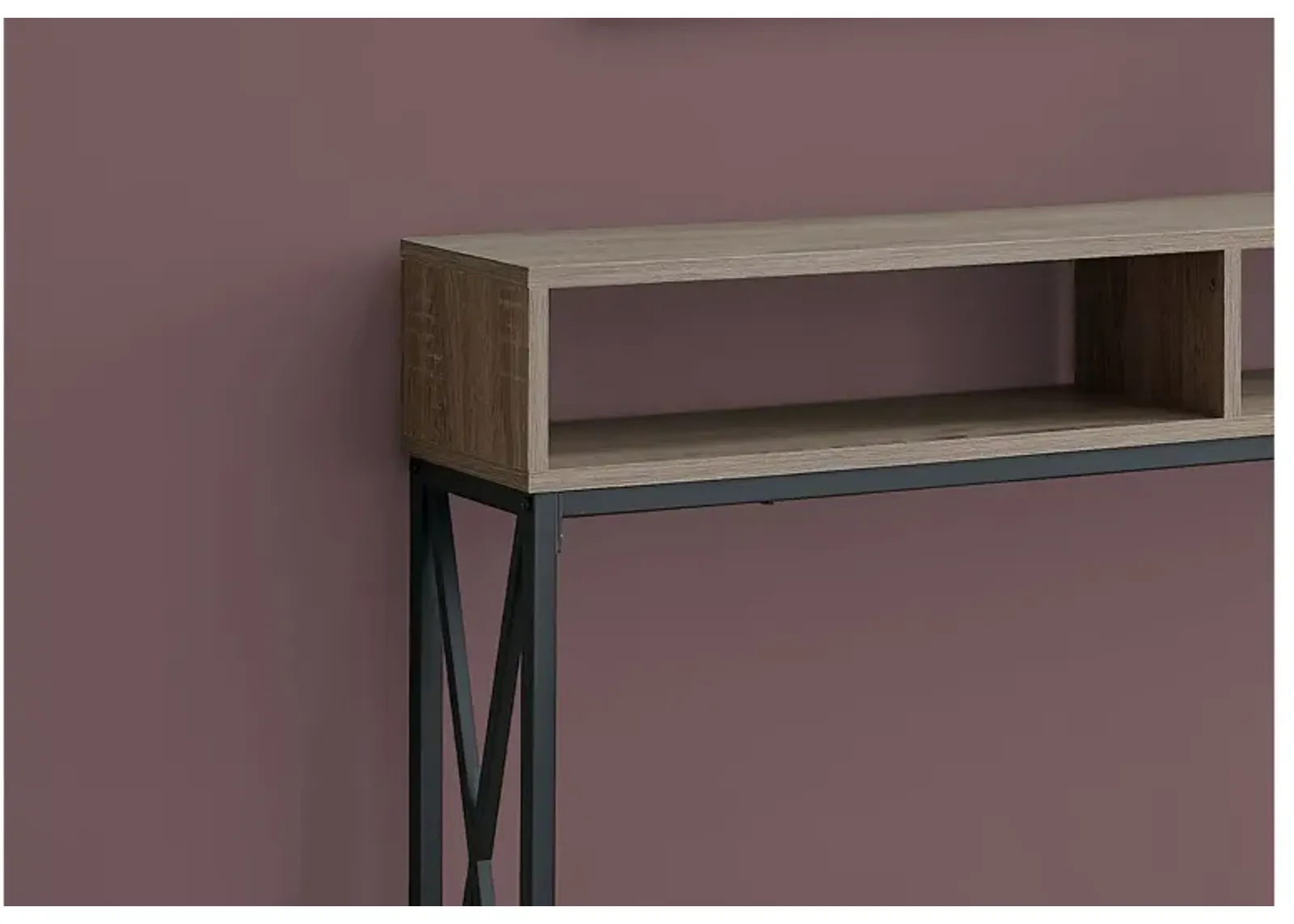 Taupe Black 48" Metal Hall Console