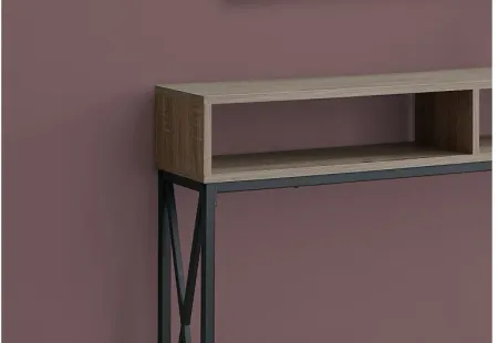 Taupe Black 48" Metal Hall Console