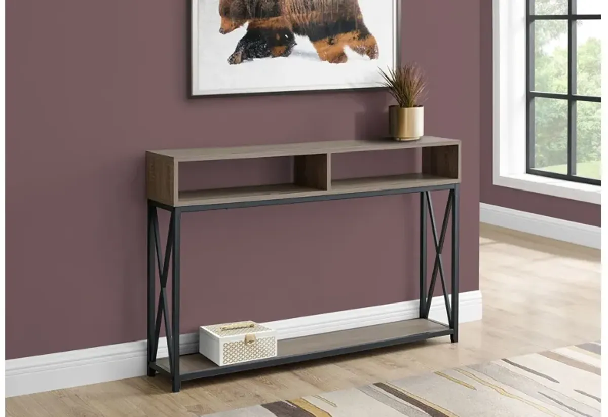 Taupe Black 48" Metal Hall Console