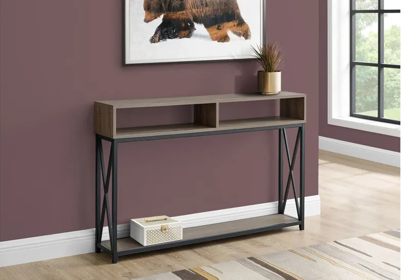 Taupe Black 48" Metal Hall Console