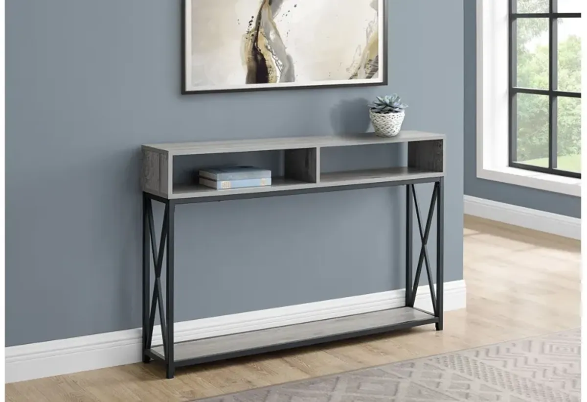 Grey Black 48" Metal Hall Console