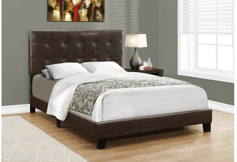 Bed - Full Size / Dark Brown Leather-Look