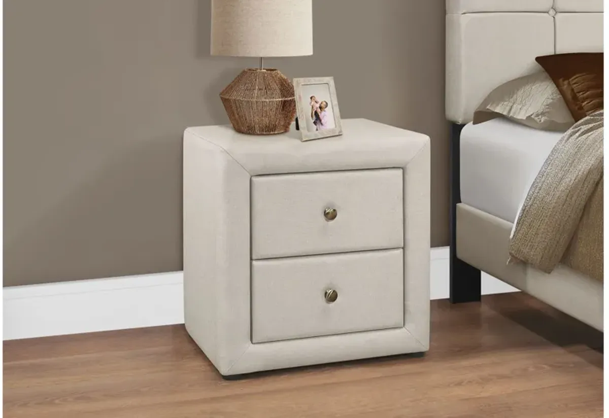 Beige Linen Nightstand