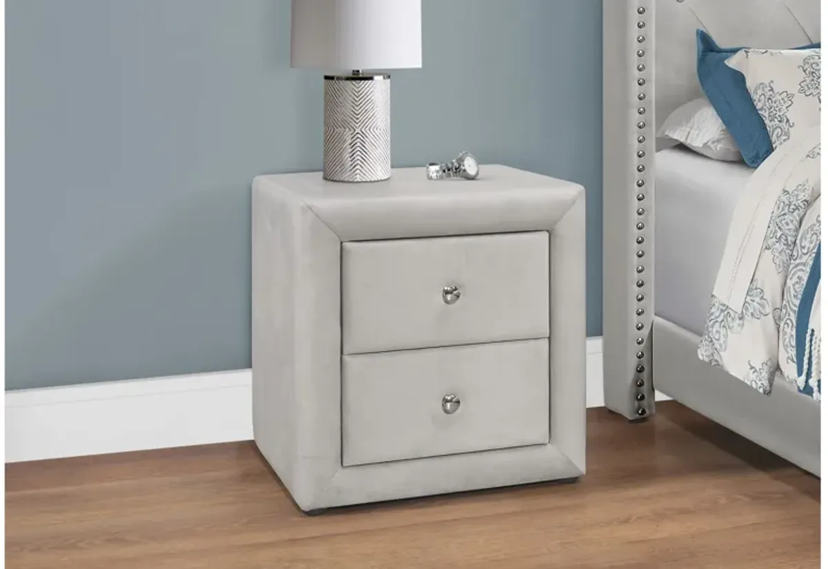 Light Grey Velvet Nightstand