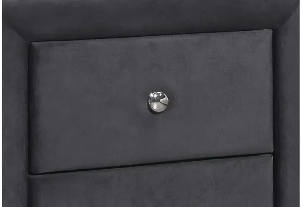 Dark Grey Velvet Nightstand