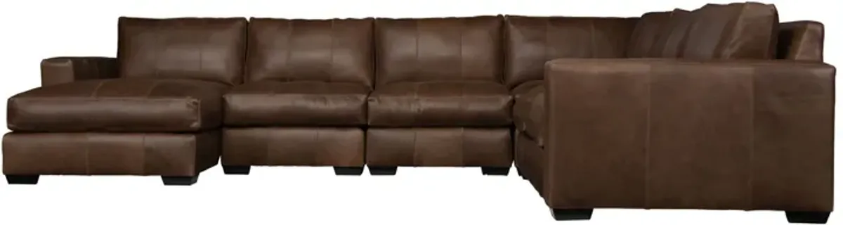 Dawkins 6-Piece Leather Sectional with Left Facing Chaise by Bernhardt