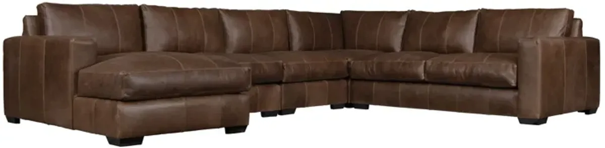 Dawkins 6-Piece Leather Sectional with Left Facing Chaise by Bernhardt