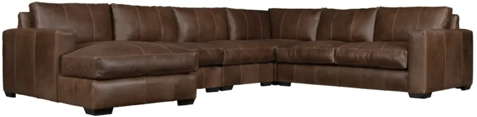 Dawkins 6-Piece Leather Sectional with Left Facing Chaise by Bernhardt