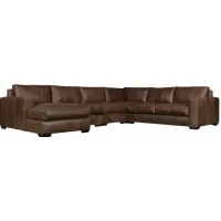 Dawkins 6 Piece Leather Sectional w/ Left Facing Chaise by Bernhardt