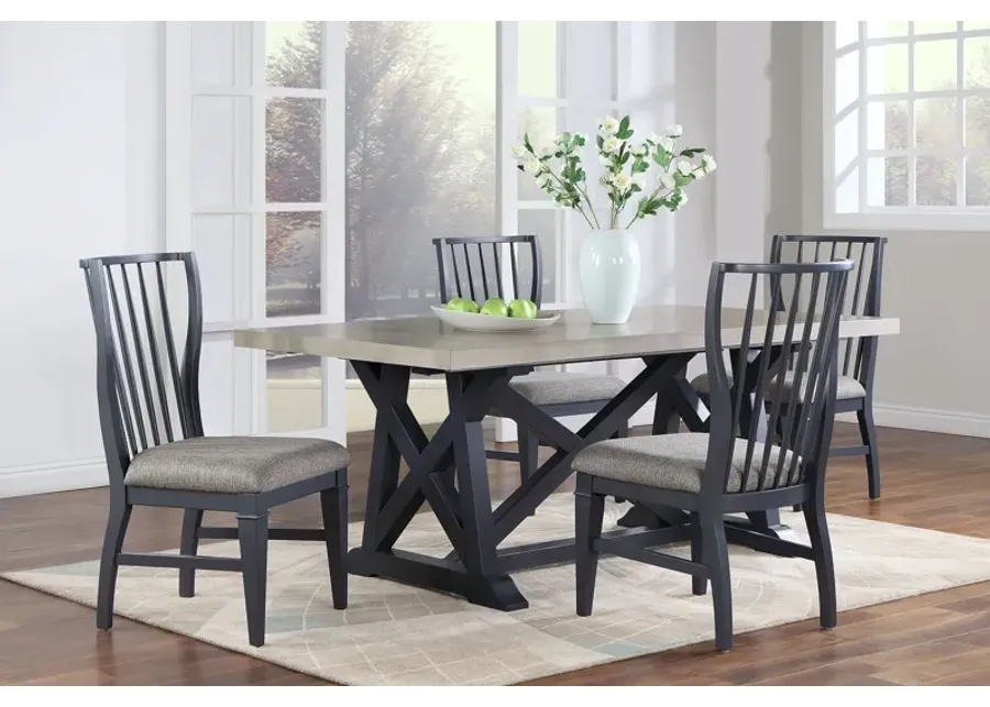 Haven Grey Dining Table + 4 Chairs