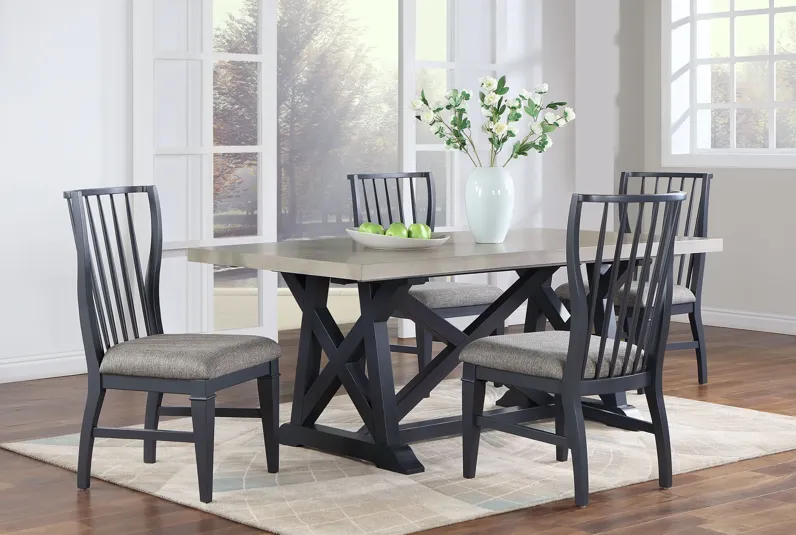 Haven Grey Dining Table + 4 Chairs