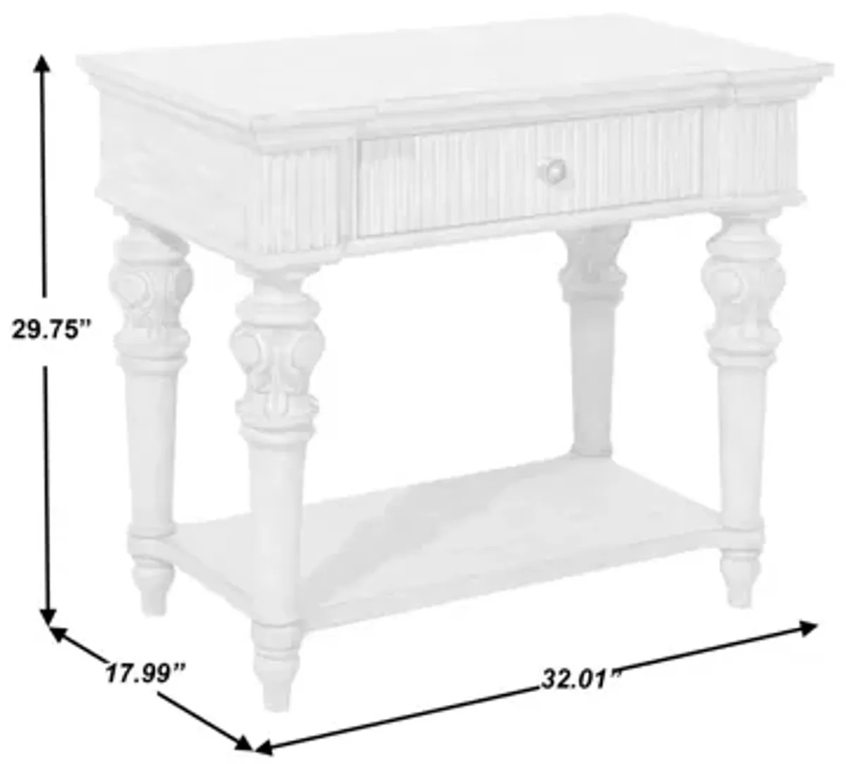 Kingsbury 1 Drawer USB Charging Open Nightstand