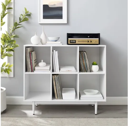 Liam White 6 Cube Bookcase