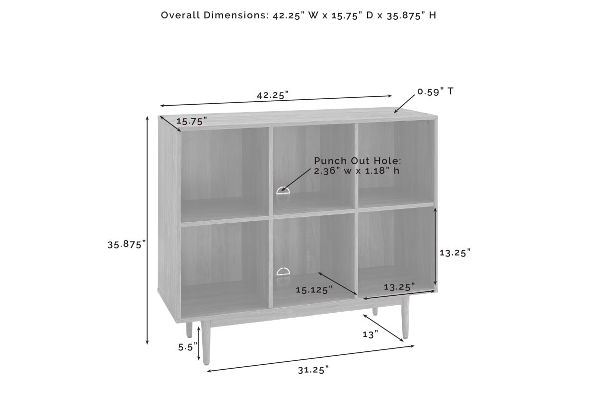 Liam White 6 Cube Bookcase
