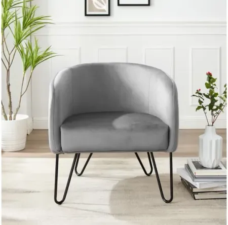 Parkway Grey Velvet Accent Chair