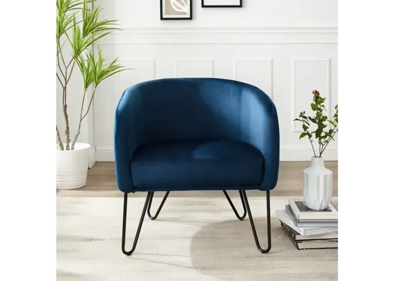 Parkway Navy Velvet Accent Chair