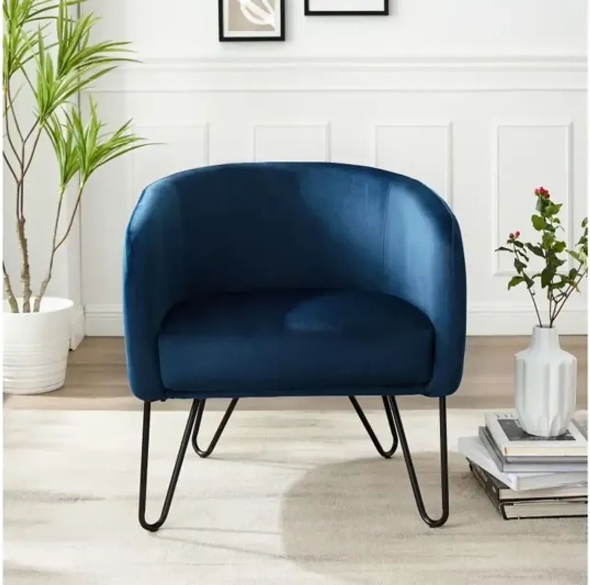 Parkway Navy Velvet Accent Chair