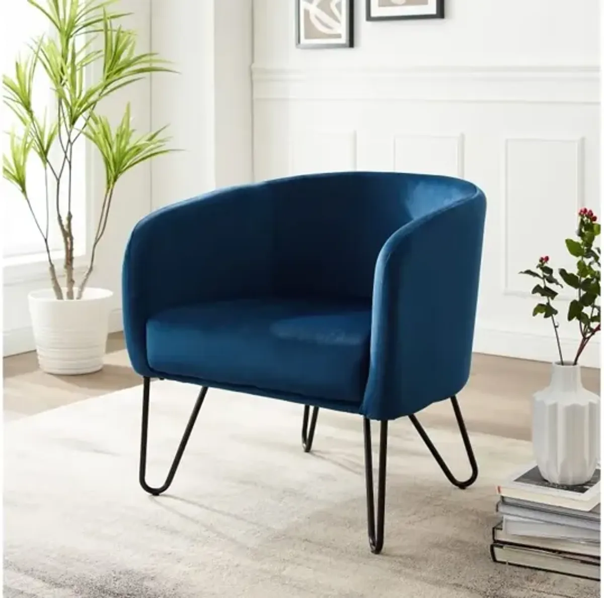 Parkway Navy Velvet Accent Chair