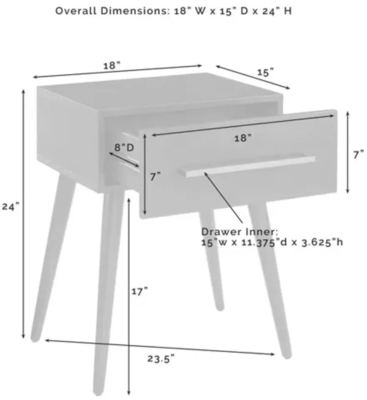 Everett Black End Table