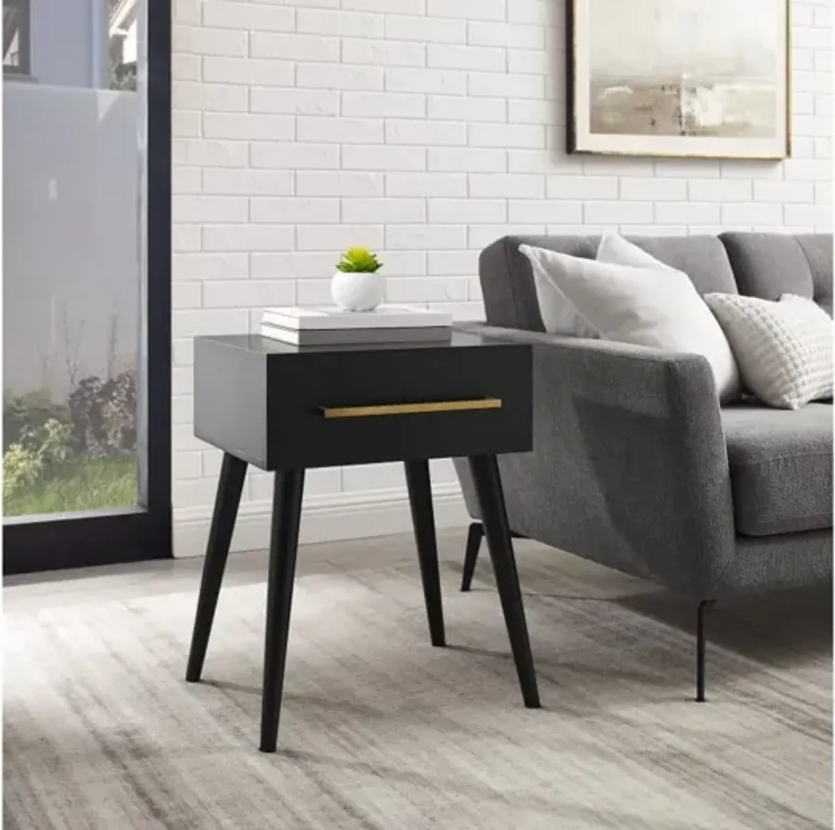 Everett Black End Table