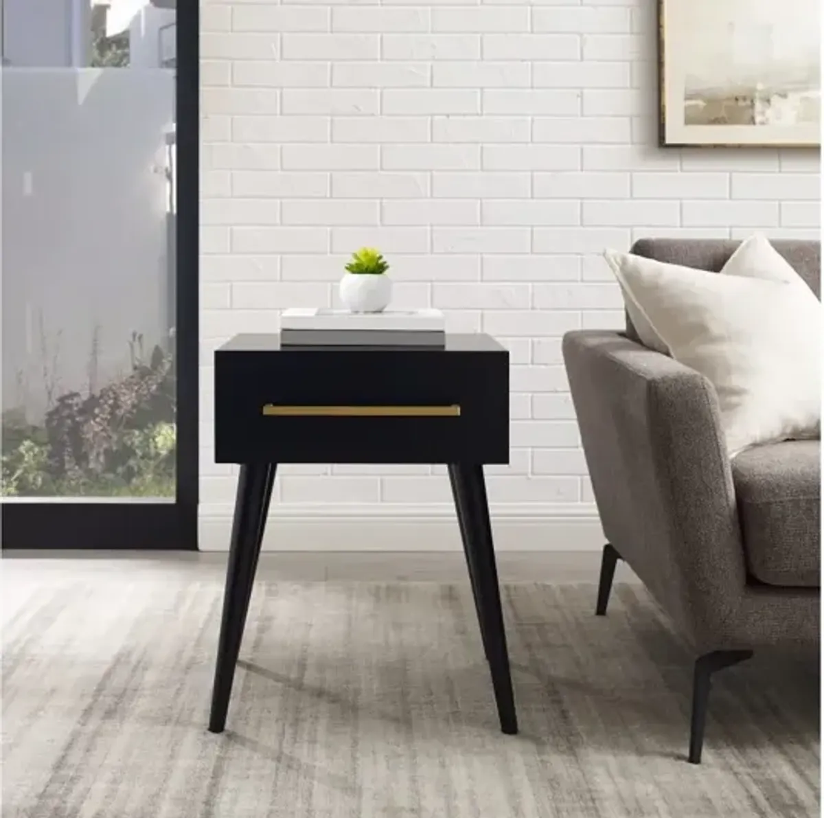 Everett Black End Table