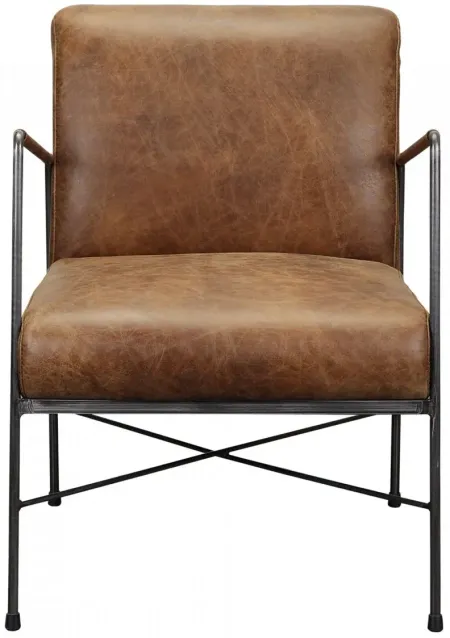 Dagwood Leather Arm Chair Open Road Brown Leather