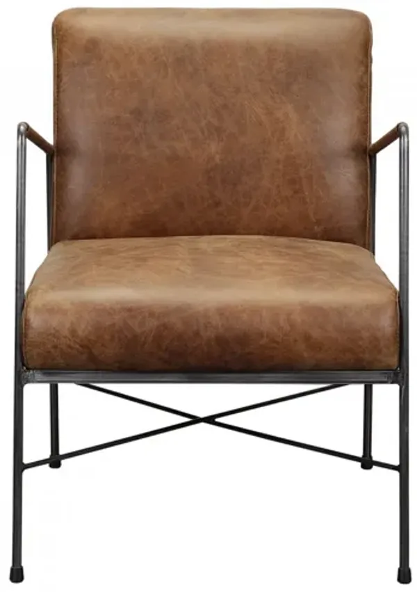 Dagwood Leather Arm Chair Open Road Brown Leather