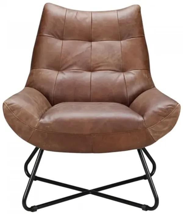 Graduate Lounge Chair Open Road Brown Leather