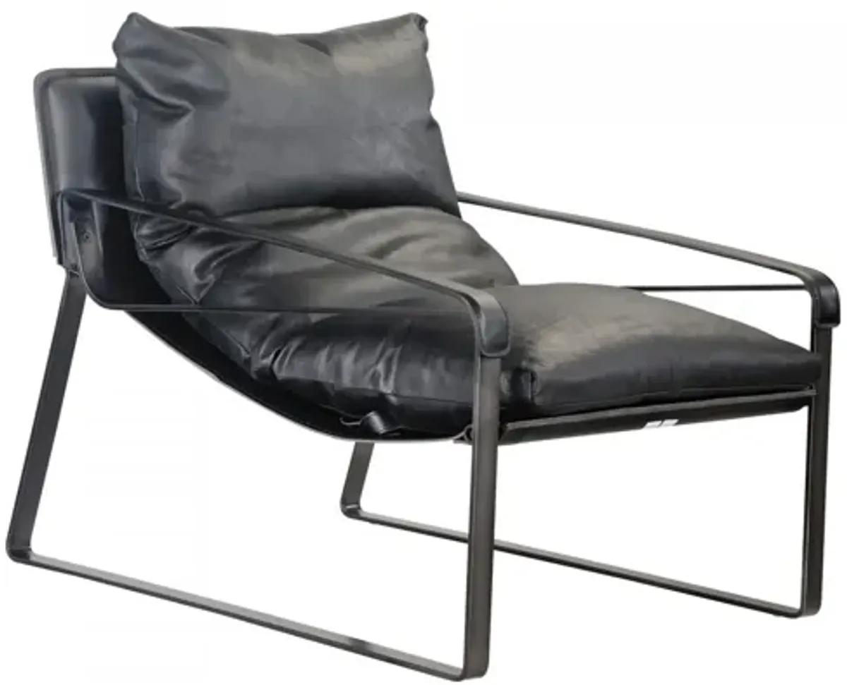 Connor Club Chair Onyx Black Leather