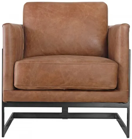 Luxley Club Chair Open Road Brown Leather