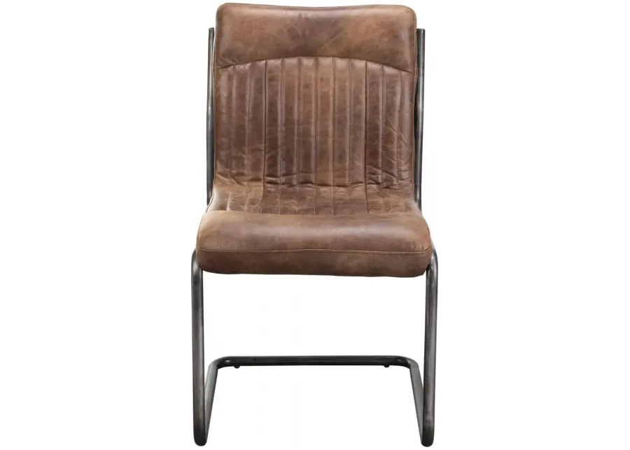 Ansel Dining Chair Grazed Brown Leather, Set of 2