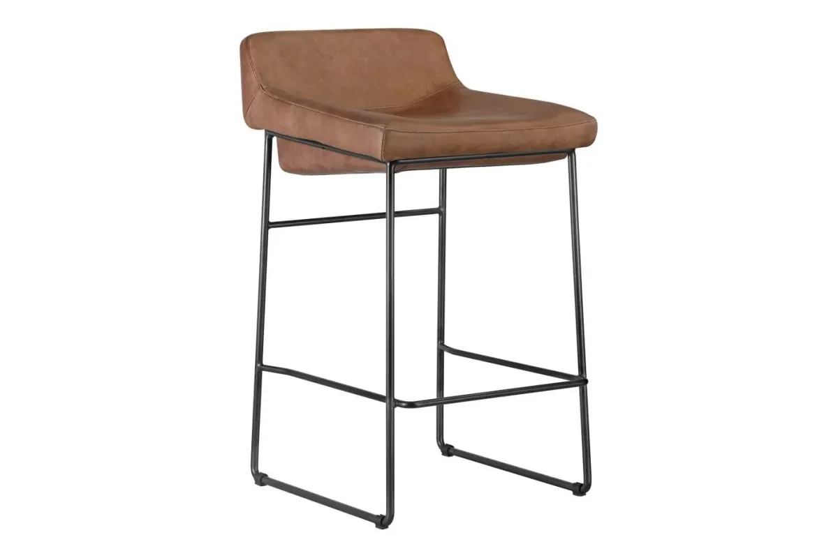 Starlet Counter Stool Open Road Brown Leather, Set of 2