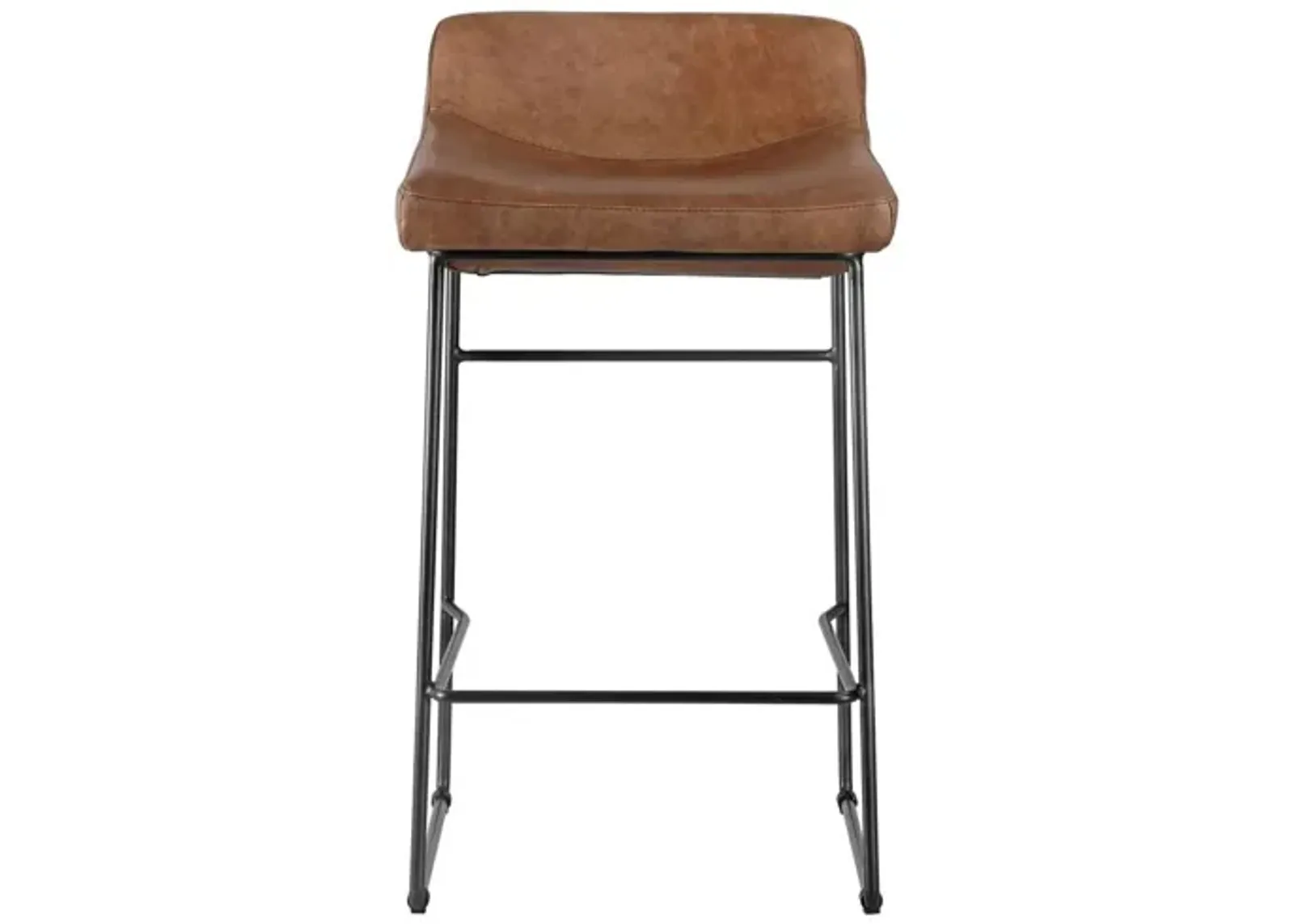 Starlet Counter Stool Open Road Brown Leather, Set of 2