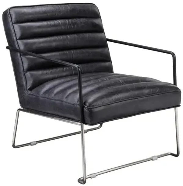 Desmond Club Chair Onyx Black Leather