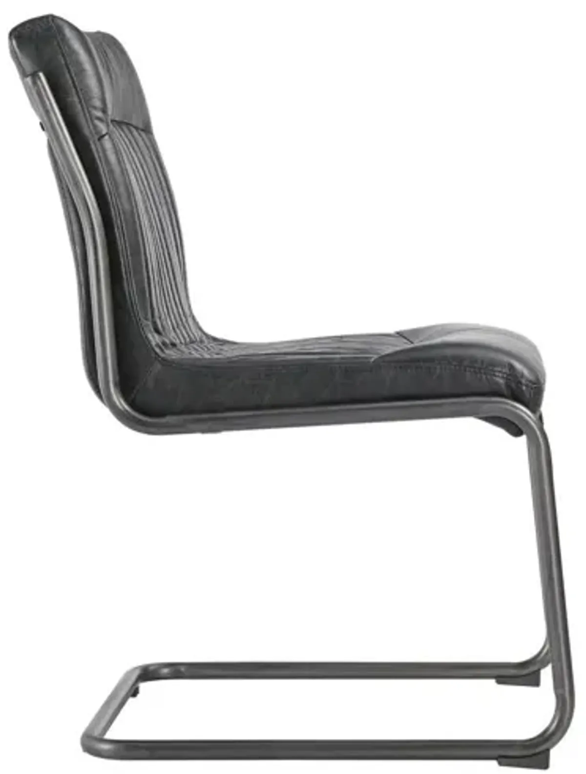 Ansel Dining Chair Onyx Black Leather, Set of 2