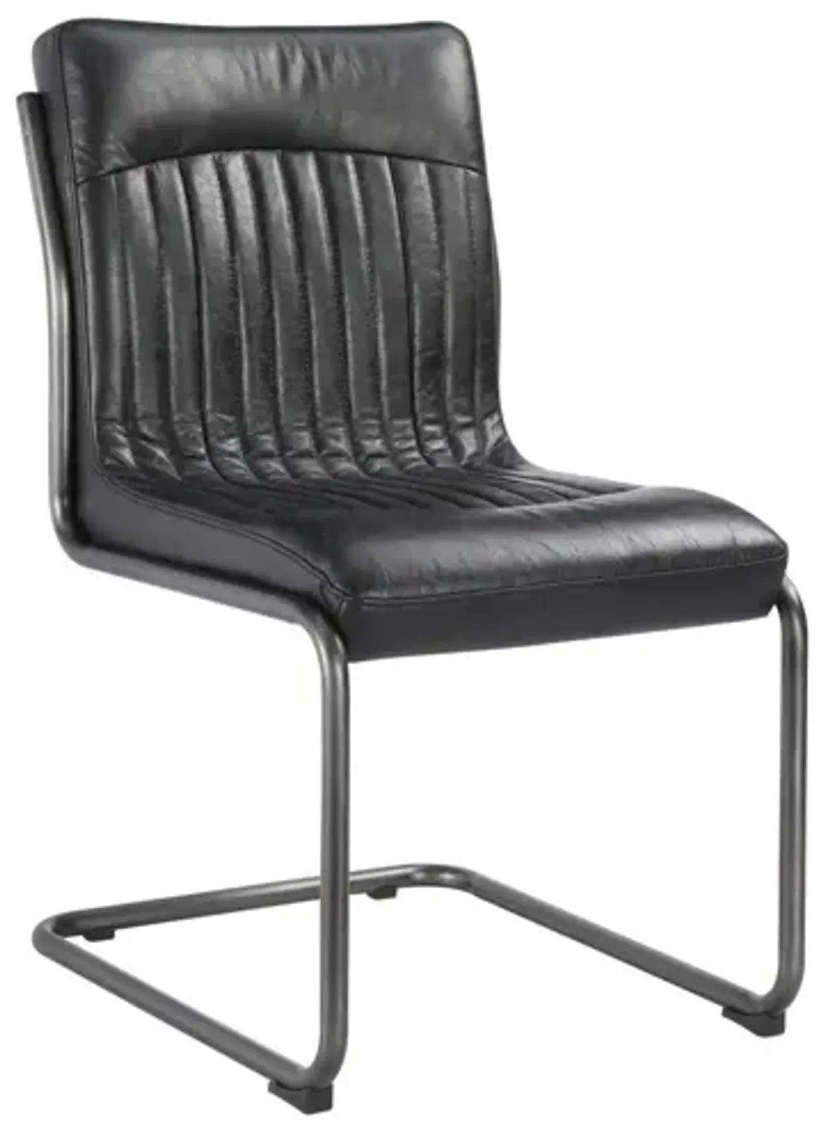 Ansel Dining Chair Onyx Black Leather, Set of 2