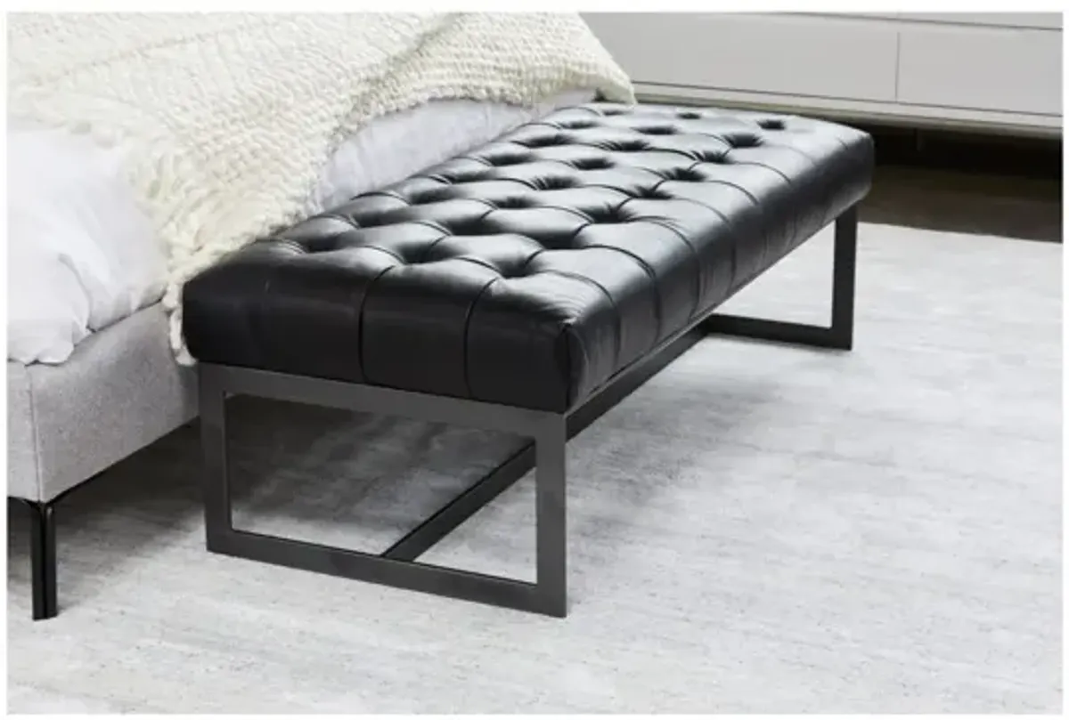 Wyatt Leather Bench Black