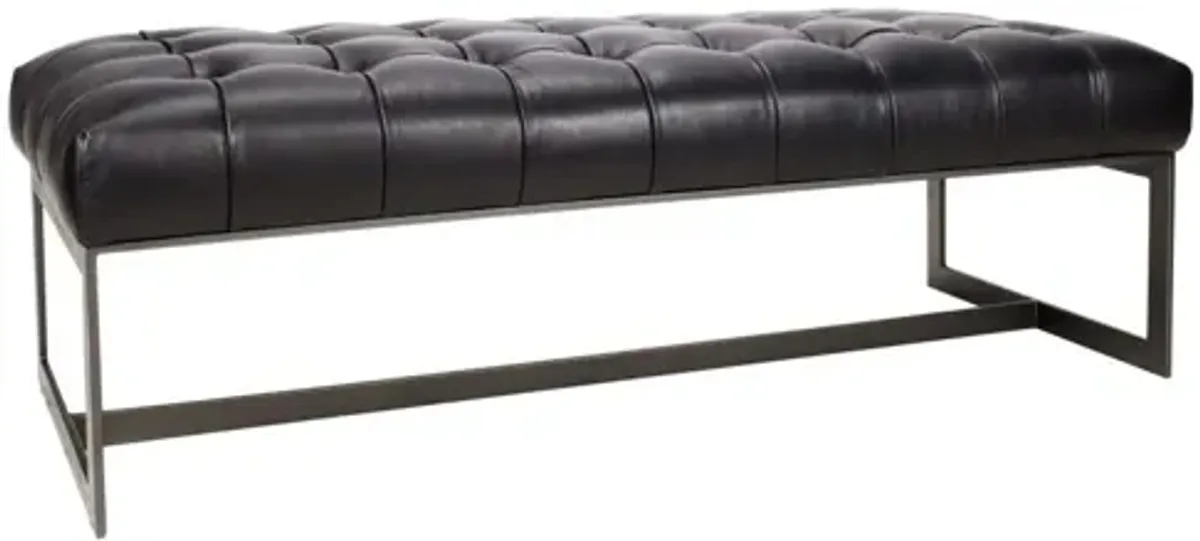 Wyatt Leather Bench Black