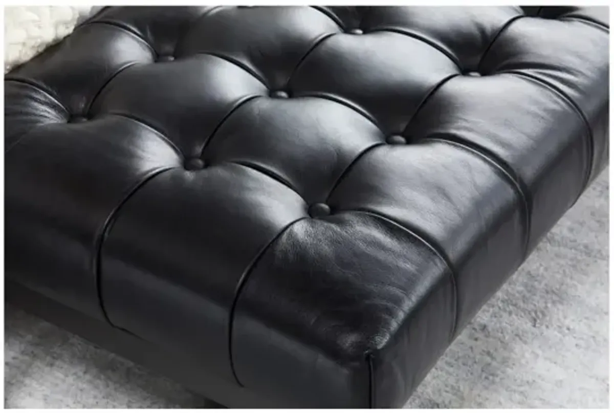 Wyatt Leather Bench Black