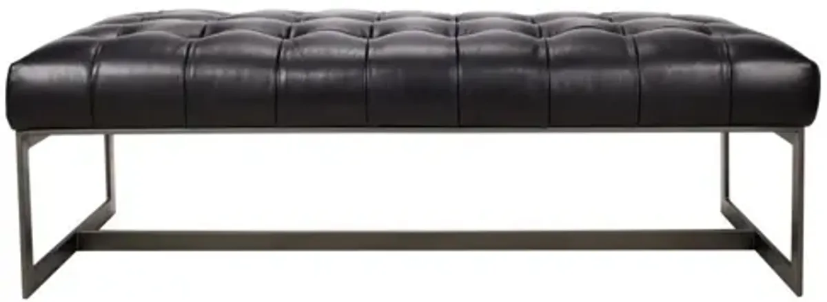 Wyatt Leather Bench Black