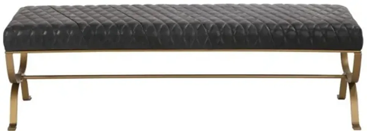 Teatro Bench Onyx Black Leather