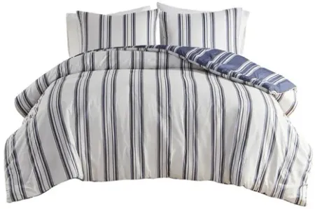 Cobi Striped Full/Queen Reversible Comforter Set