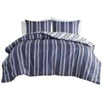 Cobi Striped Full/Queen Reversible Comforter Set