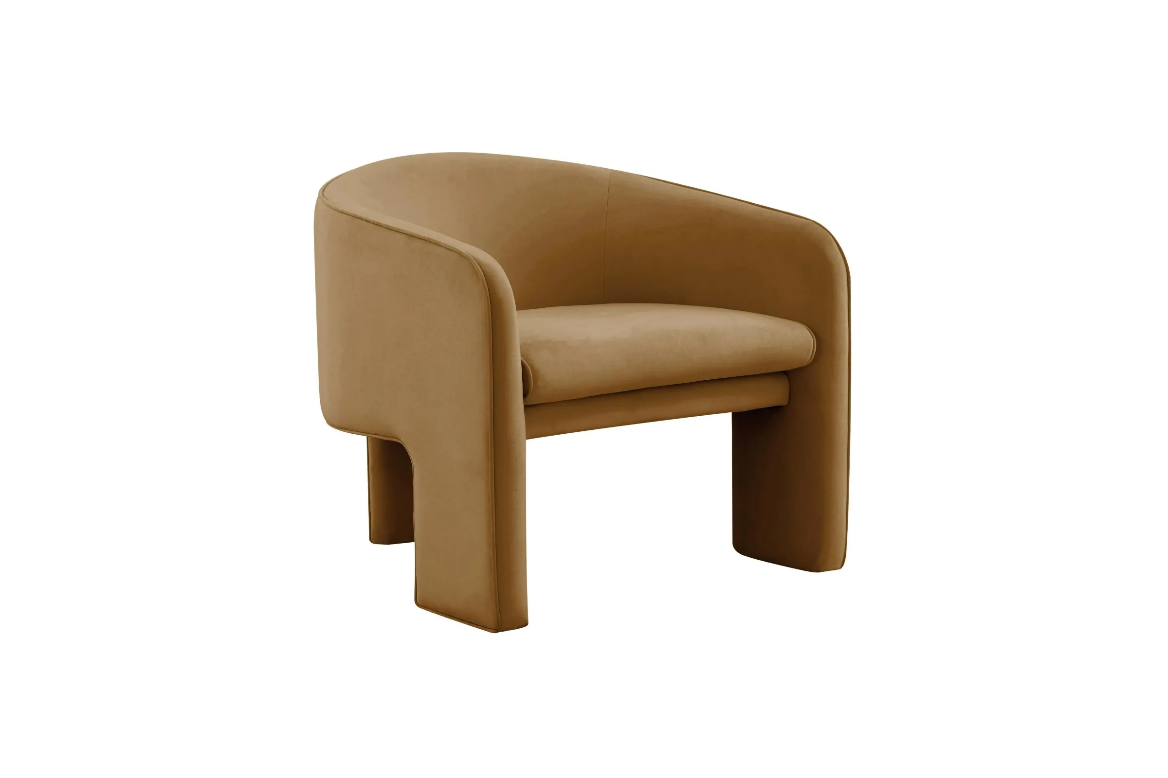 Marla Cognac Velvet Accent Chair