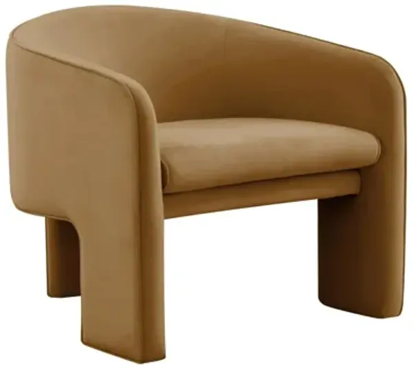 Marla Cognac Velvet Accent Chair
