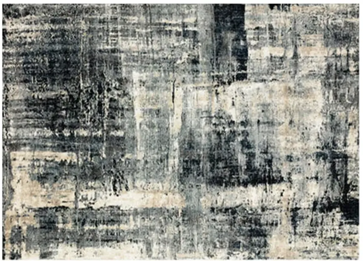 Navy and Dove 5'3" x 7'8" Area Rug