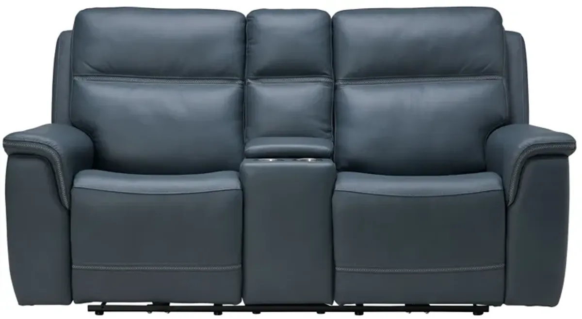 Stephen Triple Power Reclining Console Leather Loveseat