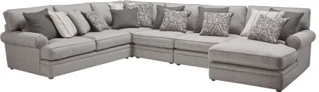 Lincoln Stone 5-Piece Sectional with Right Arm Facing Chaise